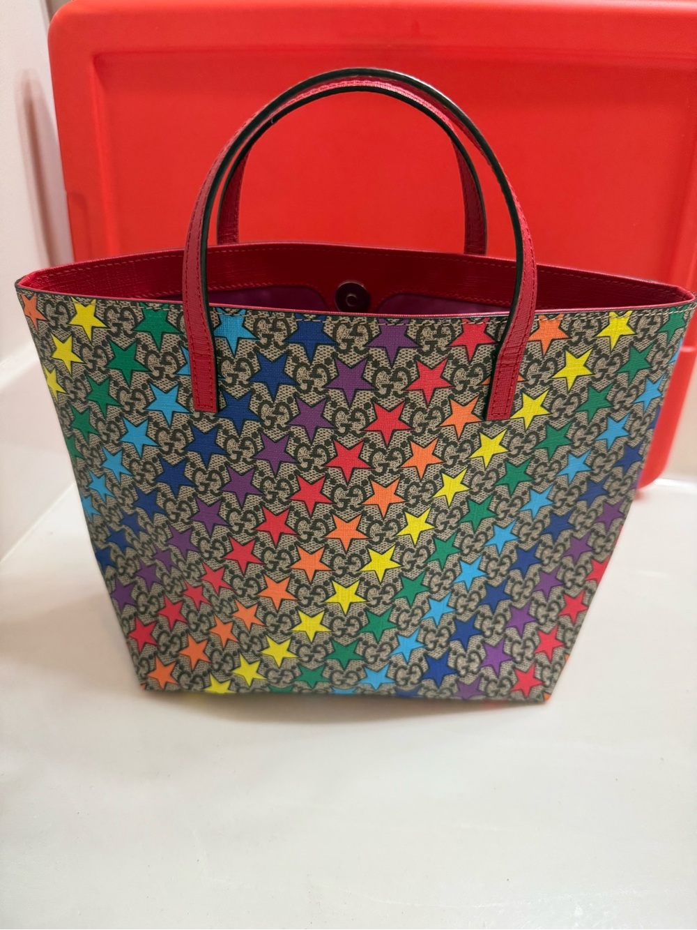 Gucci Supreme GG Stars Tote Bag Authentic